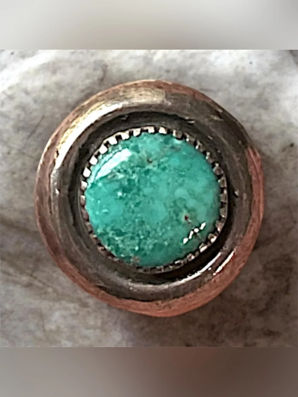 Vintage Sterling Silver Turquoise Native American Pin